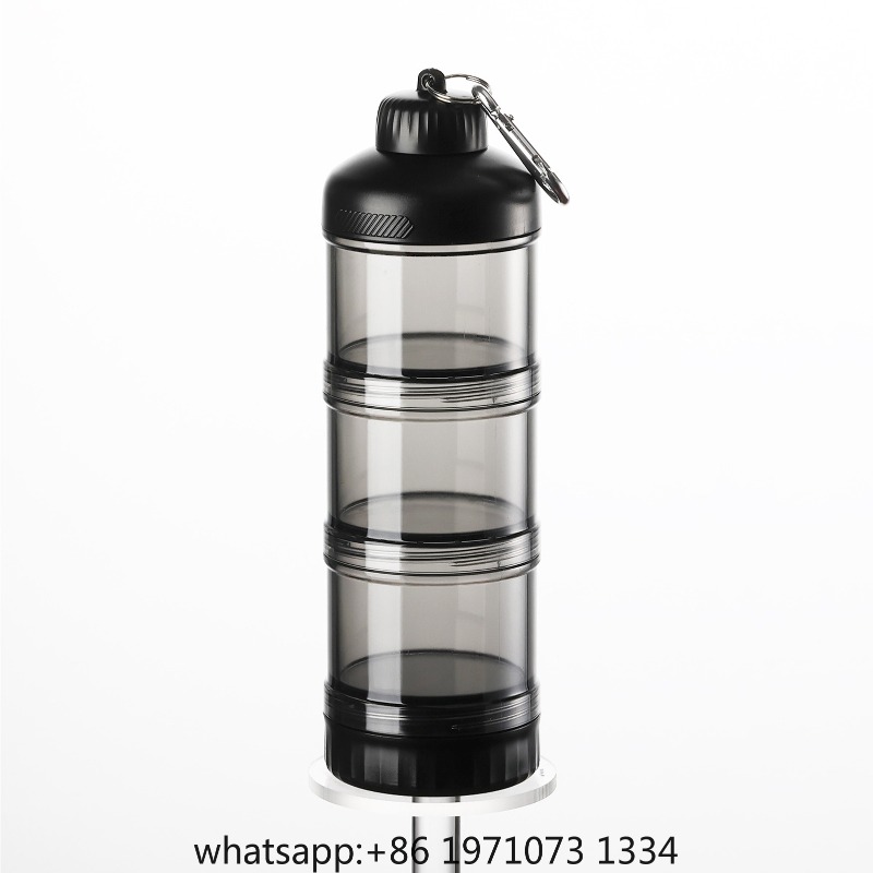 Food Protein Snacks - Kotak Dispenser Bubuk 3 Lapis Portabel,