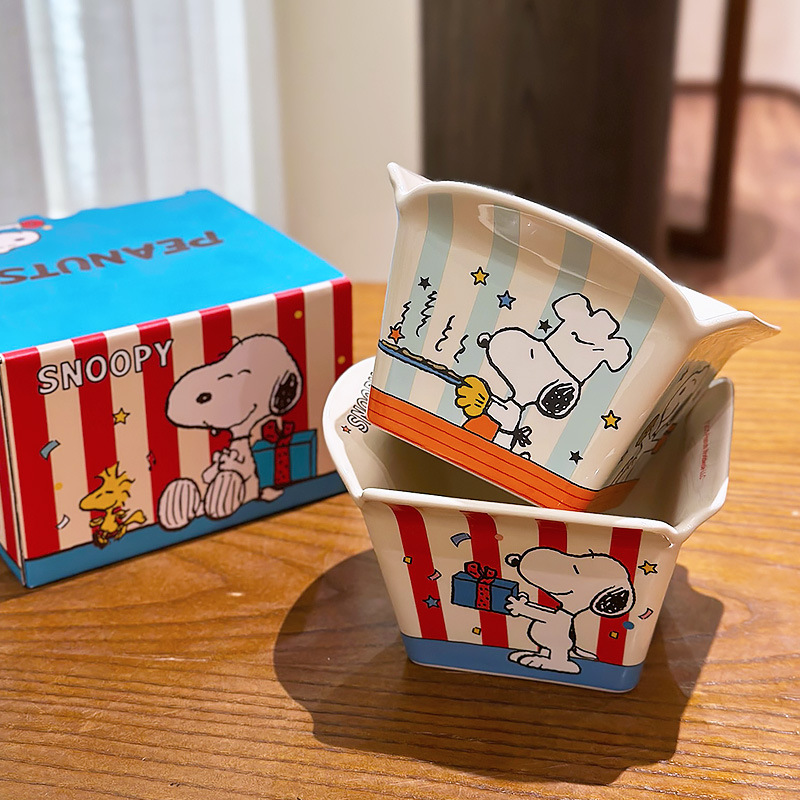 Food Snacks Brands - Mangkuk Keramik Snoopy Co-Branded untuk Popcorn,