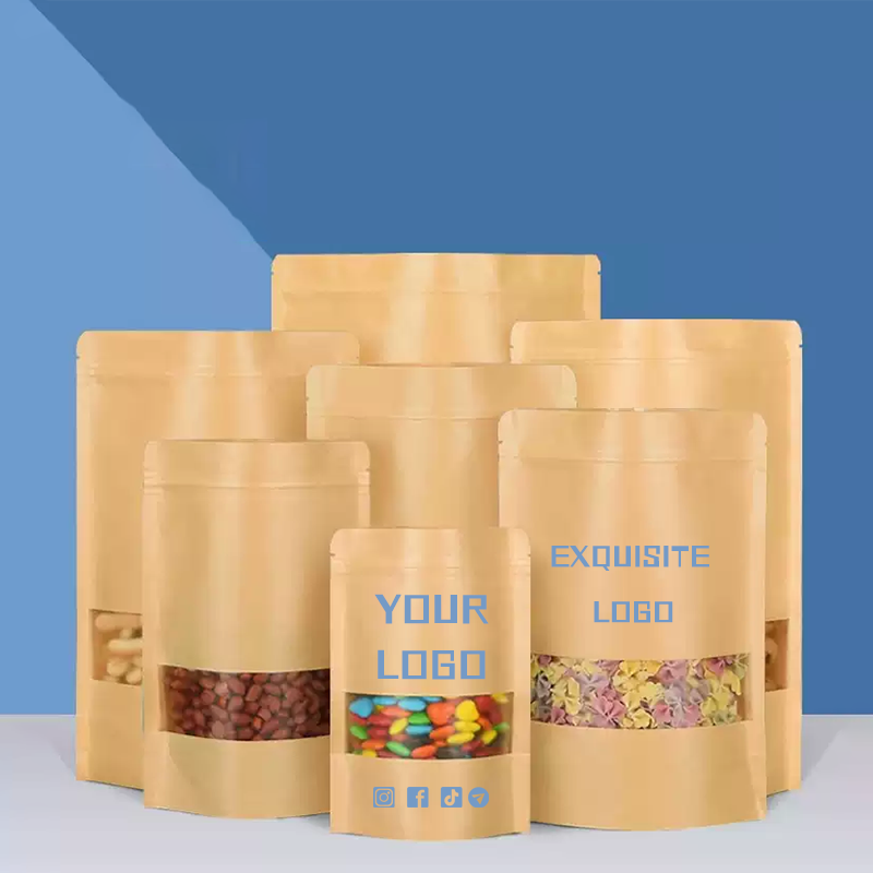 Food Day Snacks - 50 kantong kertas kraft, kantong segel