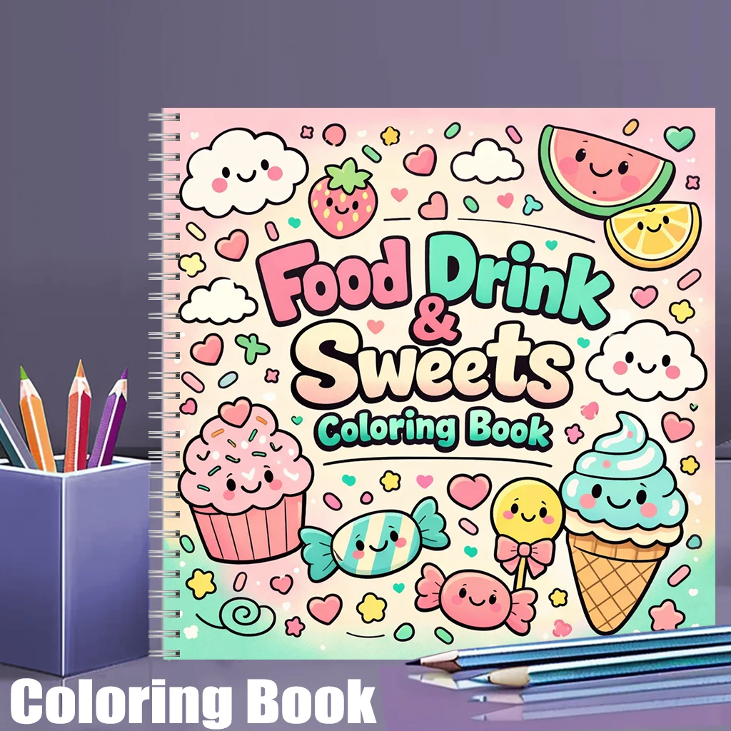 Buku Mewarnai MAKANAN, MINUMAN - Food Y Snacks Coloring Book ulasan dan harga